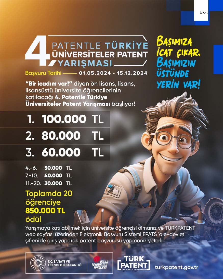 Patentle Türkiye 4. Üniversiteler Patent Yarışması